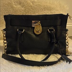 Michael Kors Black Leather Shoulder Bag